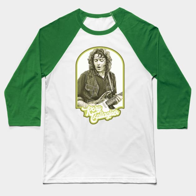 Retro Rory Gallagher Tribute Baseball T-Shirt by darklordpug